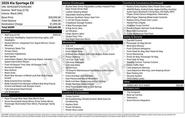 2026 Kia Sportage EX