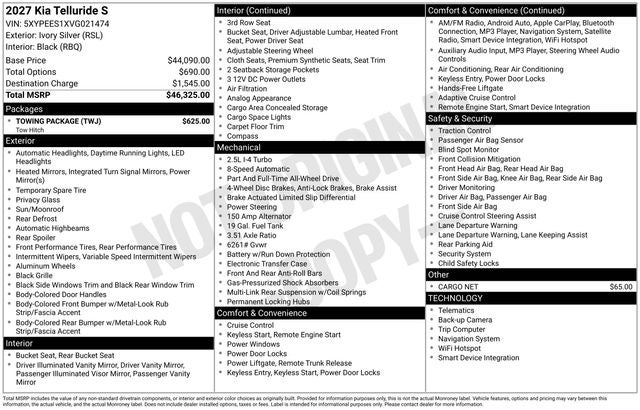 2027 Kia Telluride S