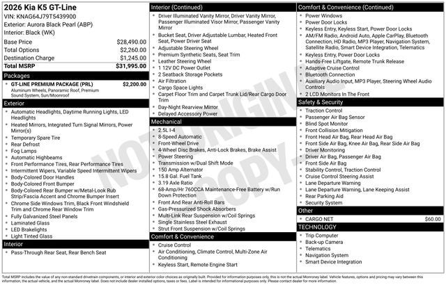 2026 Kia K5 GT-Line