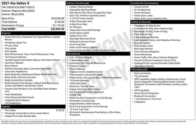 2021 Kia Seltos S