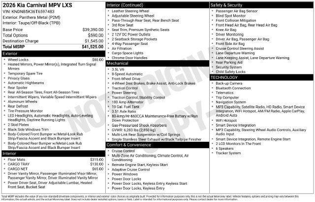 2026 Kia Carnival LXS