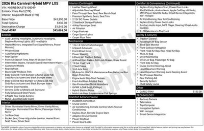 2026 Kia Carnival Hybrid LXS