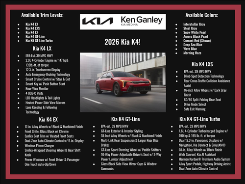 2026 Kia K4 LXS