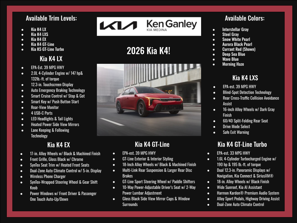 2026 Kia K4 GT-Line