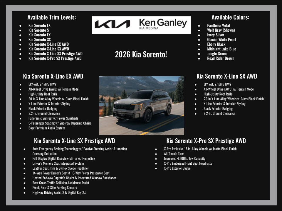 2026 Kia Sorento X-Line SX