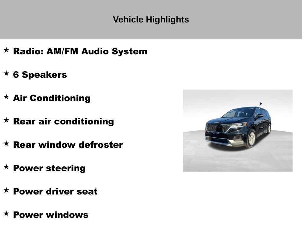 2024 Kia Carnival LX Seat Package