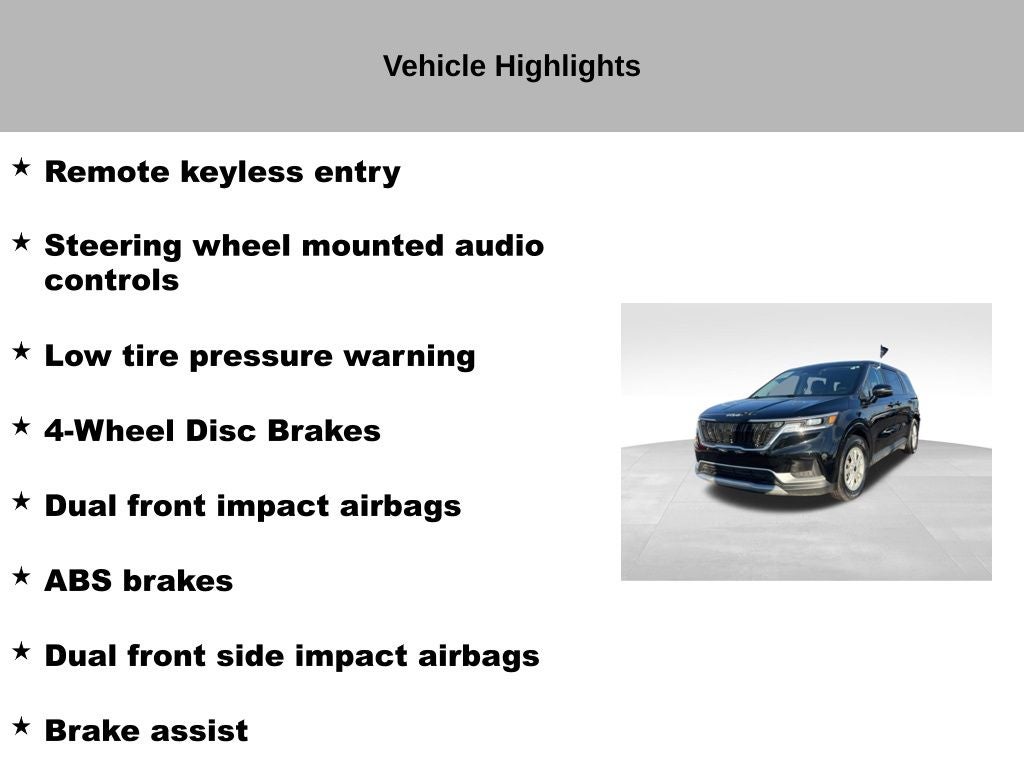 2024 Kia Carnival LX Seat Package