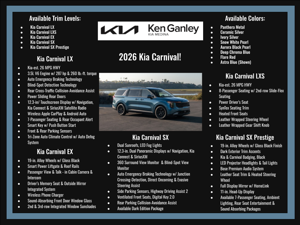 2026 Kia Carnival SX