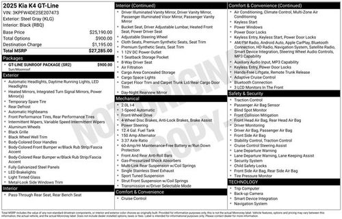 2025 Kia K4 GT-Line
