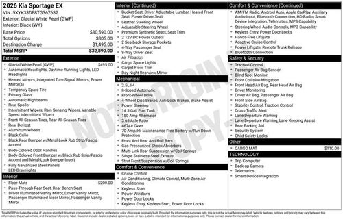 2026 Kia Sportage EX