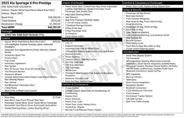 2025 Kia Sportage X-Pro Prestige