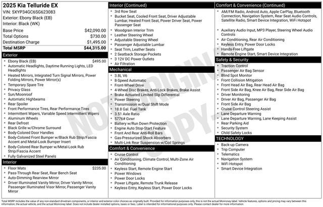 2025 Kia Telluride EX