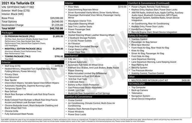 2021 Kia Telluride EX