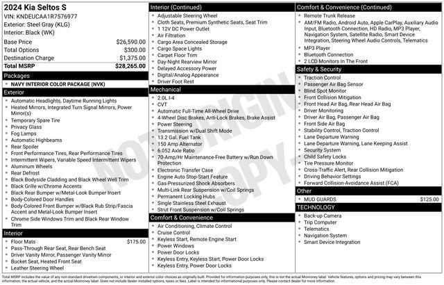 2024 Kia Seltos S