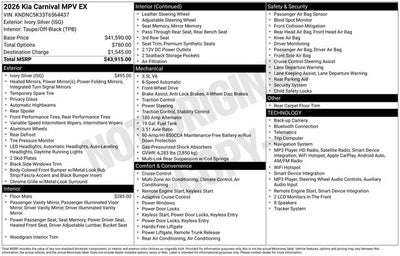 2026 Kia Carnival EX