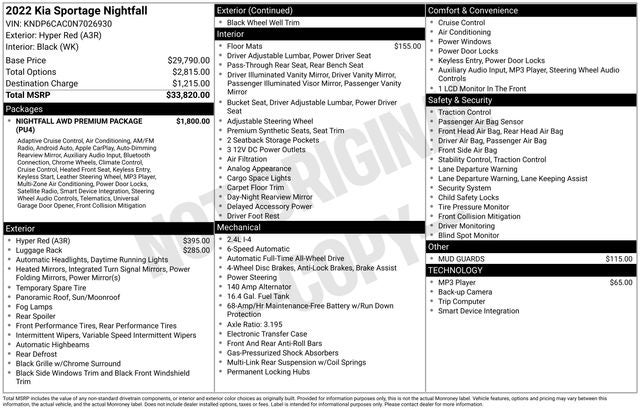 2022 Kia Sportage Nightfall