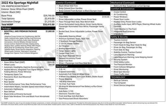 2022 Kia Sportage Nightfall