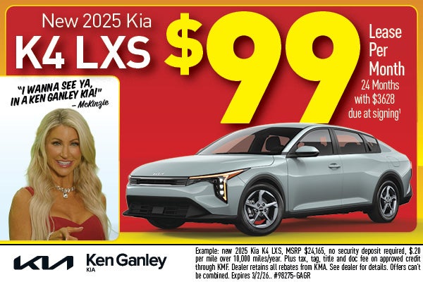 New 2025 Kia K4 LXS $99 per month